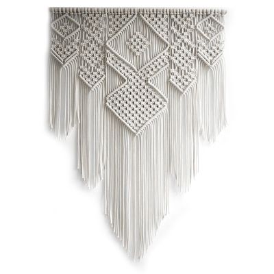 Macrame Bohemian Tapestry Wall Hanging Chic Geometric Art Handicrafts Woven Tapestry for Home Living Room Decoration