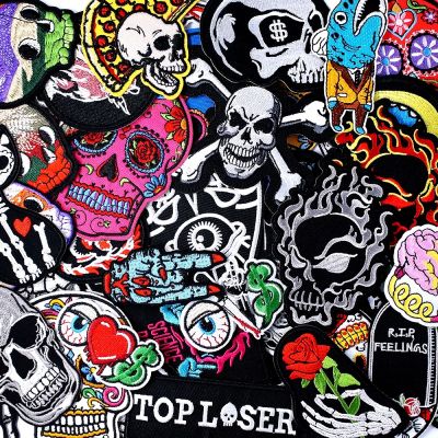 【YF】✑  SKULL Badges Embroidery Patches Applique Ironing Clothing Sewing Supplies Punk Hand
