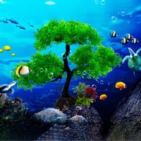 ต้นปลา TOMAKI LDPE ถังปลาภูมิทัศน์ใต้น้ำอุปกรณ์สำหรับตู้ปลาของตกแต่งต้นไม้จำลองธรรมชาติ