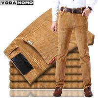 Vintage Winter Men Corduroy Slim Casual Dress Suit Pants Fashion Business Brand Clothes Jeans Trousers  Clothing  Streetwear