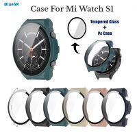 BLUESN PC เคส + ป้องกันหน้าจอสำหรับ Xiaomi Mi Watch S1คุ้มครองเต็มรูปแบบปกแข็งด้วยกระจกนิรภัย S สมาร์ทวอทช์เชลล์