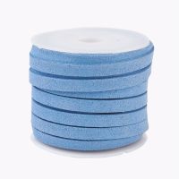 【YD】 25 Rolls Faux Suede Cord CornflowerBlue Color 5x1.5mm String Leather Beading Thread Sided 5m/roll