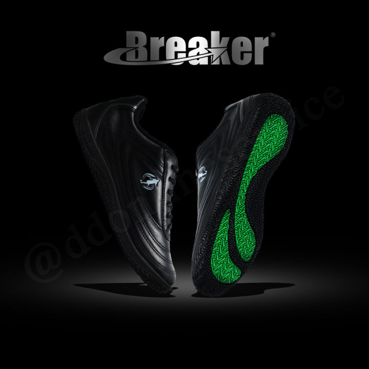 รองเท้าbreaker-รองเท้าผ้าใบหนัง-รองเท้านักเรียนชาย-รองเท้านักเรียนหญิง-รองเท้าผูกเชือก-รองเท้าหนังสีดำ-สีขาว-breaker-แท้-รุ่น-bk-30