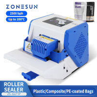 ZONESUN เครื่องซีลถุงแบบพกพาเครื่องซีลถุงแบบลูกกลิ้งฟิล์มพลาสติกอลูมิเนียมฟอยล์คอมโพสิตกระดาษเคลือบ PE ZS-GLF1P บรรจุภัณฑ์อาหาร