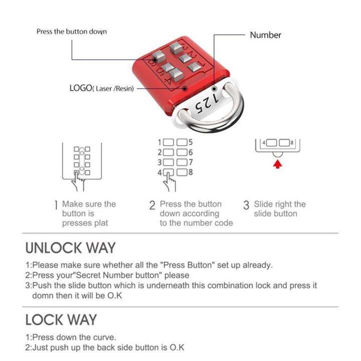 6-position-button-padlock-travel-case-household-cabinet-password-lock-u-shaped-password-lock-mini