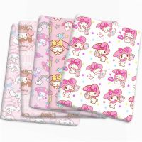 (Star fabric)ผ้าสำหรับทำฝ้ายโพลีเอสเตอร์พิมพ์ลาย Sanrio Cinnamoroll ขนาด50X145ซม. เบาะผ้าบ้าน