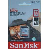 Sandisk การ์ด SD 32GB Ultra SDHC UHS-I Class 10 120MB/s