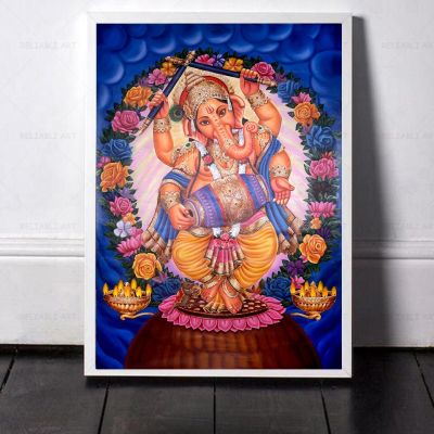 โปสเตอร์ศาสนาฮินดูพระพิฆเนศพระเจ้าอินเดียภาพวาดสีน้ำมันศาสนา Durga Mata ห้องนั่งเล่น712-4b ศิลปะตกแต่งผนัง (1ชิ้น)