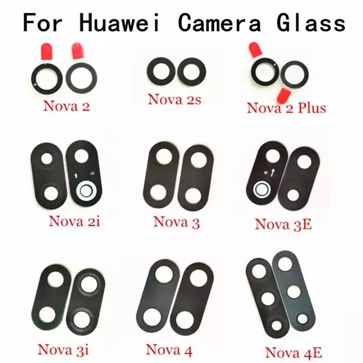 2ชิ้น/ล็อตฝาครอบด้านหลังกระจกกล้องถ่ายรูปเหมาะสำหรับ Huawei Nova 2 2S 2Plus 3 3I 3E 4 4E พร้อมกาวสำหรับเปลี่ยนชิ้นส่วน