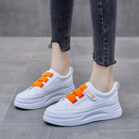 New Fashion Korean Womens White Shoes Velcro White Sneakers Comfortable Lace Up Casual Shoes