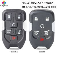 KEYECU กุญแจ Mobil Remote Control อัจฉริยะมี6ปุ่มสำหรับ Chevrolet ซูเบอร์เบินทาโฮ2015 2016 2017 2018 2019 Fob HYQ1AA HYQ1EA