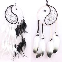 Handmade Love Heart Feather จี้แขวนผนัง Dream NET Catcher Dreamy ตกแต่งห้องวัฒนธรรมอินเดีย Fairy เครื่องประดับ-ea8