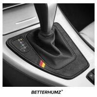 Alcantara Stiker อุปกรณ์ตกแต่งภายใน,E93 E90 BMW 3 2005-2012 Gear Shifter Panel Trim M Bingkai Kinerja Stiker