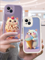 Apple เหมาะสำหรับไอศครีมแมว13เคสมือจับ IPhone14pro ไอศกรีมการ์ตูน13นิ้วมินิ12สาว11น่ารัก Xmax Niche 7แบบนิ่ม Xs รุ่นใหม่ผู้หญิง8Plus เคส Se3ป้องกัน