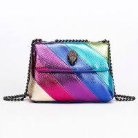 Fashion New Womens Rainbow Spliced Chain Single Shoulder Crossbody Bag