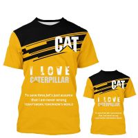 Kawaii Caterpillar T-Shirts CAT Excavator 3D Print Summer T Shirt Fashion Kids Casual Boys Girls Unisex Crew Neck Tshirt Tops