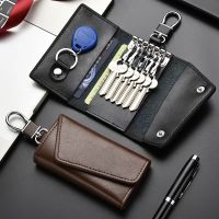 【CW】❁☸№  Leather Keychain Men Holder Organizer Split Car Wallet Card