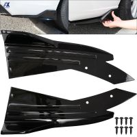 Newprodectscoming 2pcs Universal Car Rear Bumper Spoiler Canards Fins Anti-crash Diffuser Lip Wrap Angle Splitter Protector Winglet Glossy Black