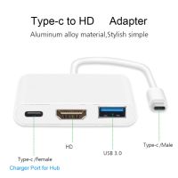 Type C To HDMI-Compatible USB 3.0 Charging Adapter Converter USB-C 3.1 Hub Adapter For Mac Air Pro Huawei Mate10 Samsung S8 Plus Adapters