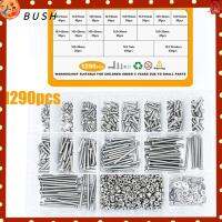 BUSH 1290Pcs 4-40มม. สกรูคละแบบเมตริก 304สแตนเลสสตีล M3 สกรูฝาครอบซ็อกเก็ต hex หัวปุ่ม พร้อมประแจหกเหลี่ยม สกรูสำหรับเครื่องจักร โครงการพิมพ์3D