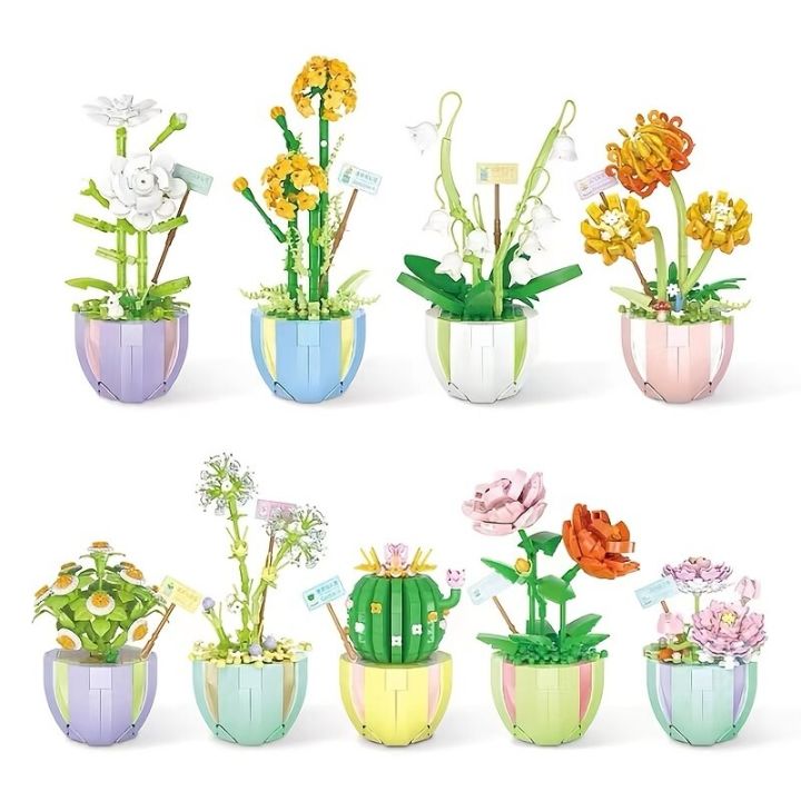 creative-childrens-educational-building-blocks-flower-toy-diy-indoor-ornaments-mini-building-block-artificial-flower-pot-plan