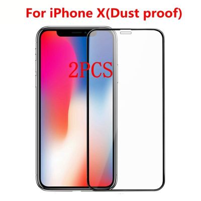 2PCS Dust proof Full Cover Tempered Glass For iPhone X iphone 11 11Pro Screen Protector protective film For iPhone 11 Pro Max
