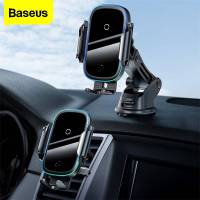 Baseus 15W 2 in 1 Qi Car Wireless Charger Fast Charging สำหรับ iPhone 12 11 Samsung Xiaomi Induction Car Mount พร้อมขาตั้งโทรศัพท์มือถือในรถยนต์