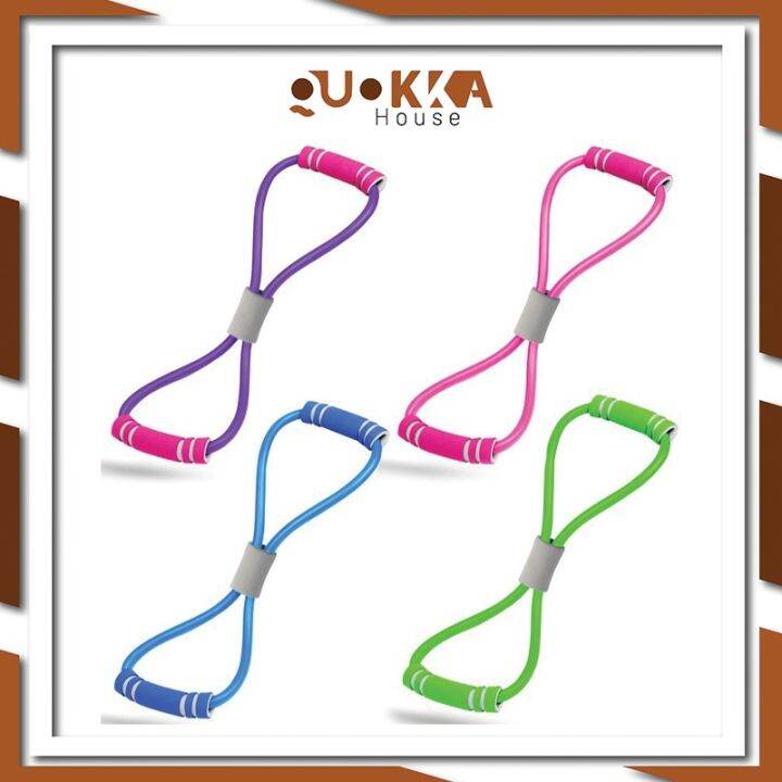 QUOKKA 8 Shape Chest Expander Rubber Tubing Pull Rope Workout Muscle ...