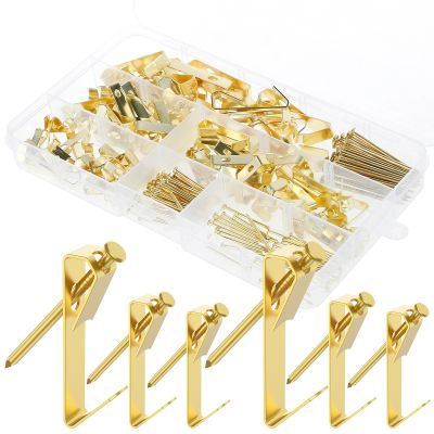 184Pcs Picture Hangers 20/30/50lb Picture Hanging Hardware Heavy Duty Picture Hanging Hooks Gold Frame Hanger Photo Hanger Hooks