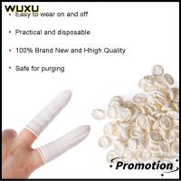 WUXU 100PCS เป็นธรรมชาติ เครื่องมือทำเล็บ น้ำยาง ปลอกนิ้ว ถุงมือยาง เตียงเด็ก ถุงมือป้องกัน