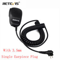 RETEVIS R-312 2Pin PTT MIC ลำโพงไมโครโฟน3.5มม. ปลั๊กหูฟังสำหรับ Motorola TYT TC-500TC-600 TC-700