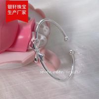 [COD] Douyin hot frosted fresh bracelet female simple bow silver cute girl versatile hand