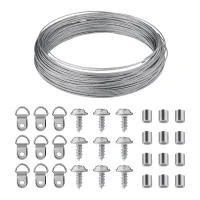 1Set Picture Hanging Wire Kit, Picture Hanging Wire and Hooks Picture Hanging Kit with Screws CV Joint Boot Expander Red