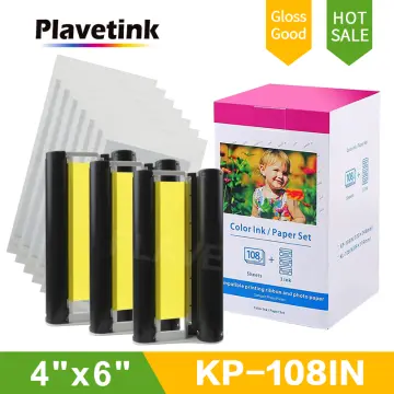 Canon KP-108IN 3 Color Ink Cassette and 108 Sheets 4 x 6 Paper Glossy for  SELPHY CP1300, CP1200, CP910, CP900, CP760, CP770, CP780 CP800. Bonus