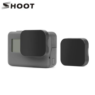 ฝาเลนส์พลาสติกสีดำสำหรับถ่ายภาพ Gopro Hero 7 6 5 Black Edition กล้องแอคชั่นแคมเมรา Go Pro 7 6 5อุปกรณ์เสริมฝาครอบป้องกันที่มีโลโก้