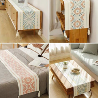 Printed Light Luxury Table Runner Nordic Family Decoration Long Tablecloth Cotton Linen Environmental Protection Bed Runner