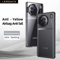 Lereach เคสสำหรับ ผิวด้านโปร่งใส Vivo X90 Pro Pro+ Plus บวกกรอบ TPU แบบนุ่ม เคสโทรศัพท์ปกฮาร์ดดิสก์ PC