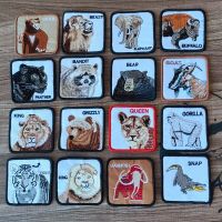 Square Tiger Beast Animals Patches Punk Elephant Stripe Stickers For Clothing Hat DIY Embroidery Sew On Jeans Man Appliques Haberdashery