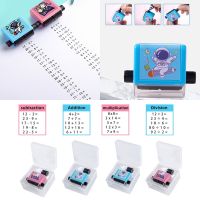 1-4PCS Addition Subtraction Multiplication Division Digital Roller Practice Questions Stamp Use for Make Math Teaching Question