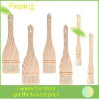 PIEPING 6pcs ผ้าขนสัตว์ขนแกะ แปรงทาน้ำมัน 1นิ้ว/2นิ้ว/3นิ้ว ไม้สำหรับไม้ แปรงขนมด้ามไม้เนื้อแข็ง ทนทานต่อการใช้งาน เครื่องมือทาสีทำอาหาร การทำอาหารการทำอาหาร