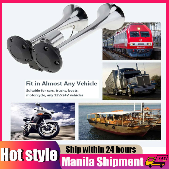 Air Horn Train Horn Kit Dual Trumpet 12v Car/truck/motorcycle Ultra Loud