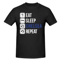 Eat Sleep Chelsea Repeat Premier Fc Football Wholesale 100% Cotton T-Shirt For Men