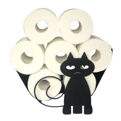 Toilet Roll Paper Holder Towel Iron Cat Storage Rack Novelty Toilet Tissue Holders Bathroom Paper Storage Powder Organization