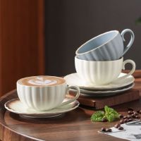 Genuine Original High-end European-style small luxury coffee cup hanging ears ins style ceramic latte pull flower cup exquisite retro afternoon tea cup set