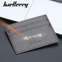 【CC】 Baellerry 2023 New Short Men Card Wallets Name Engraved Male Purse Carbon Holder Mens Wallet