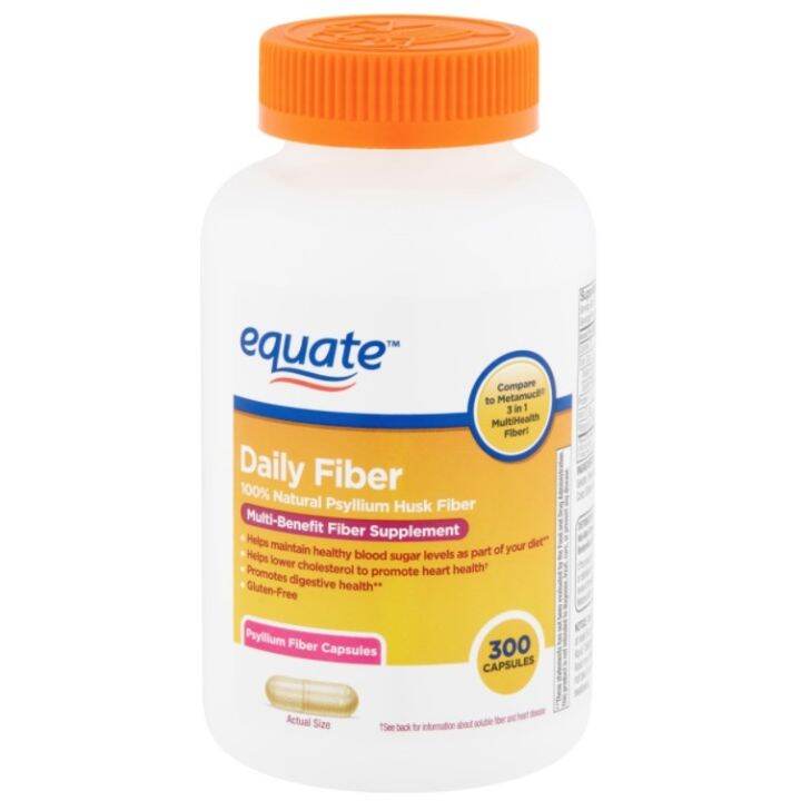 Equate Daily Fiber 100 Psyllium Husk Dietary Supplement 300 Capsules