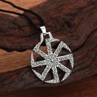 Kinitial April Stainless Steel Small Elegant Slavic Sun Symbol Kolovrat Pendant  Sun Pagan Necklace  Slavic Mythology Sun Wheel Fashion Chain Necklace