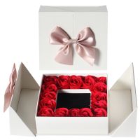 【hot】✌❂  NEW 16 double door Propose Artificial Flowers Saop with necklace Mothers Day Valentines Gifts