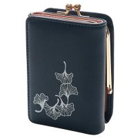 Lady Wallets Floral Print Money Purses Small Fold PU Leather Female Coin Purse Card Holder