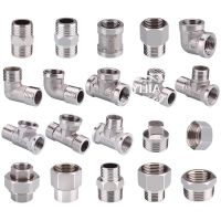 1/2 3/4 BSP Female Male Thread Tee Type Reducing Stainless Steel Elbow Butt Joint Pipe Adapter Coupler for Plumbing Fittings Valves